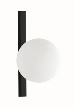 Wandlampe Schwarz Weiß Glaskugel E14 B:14 cm blendarm