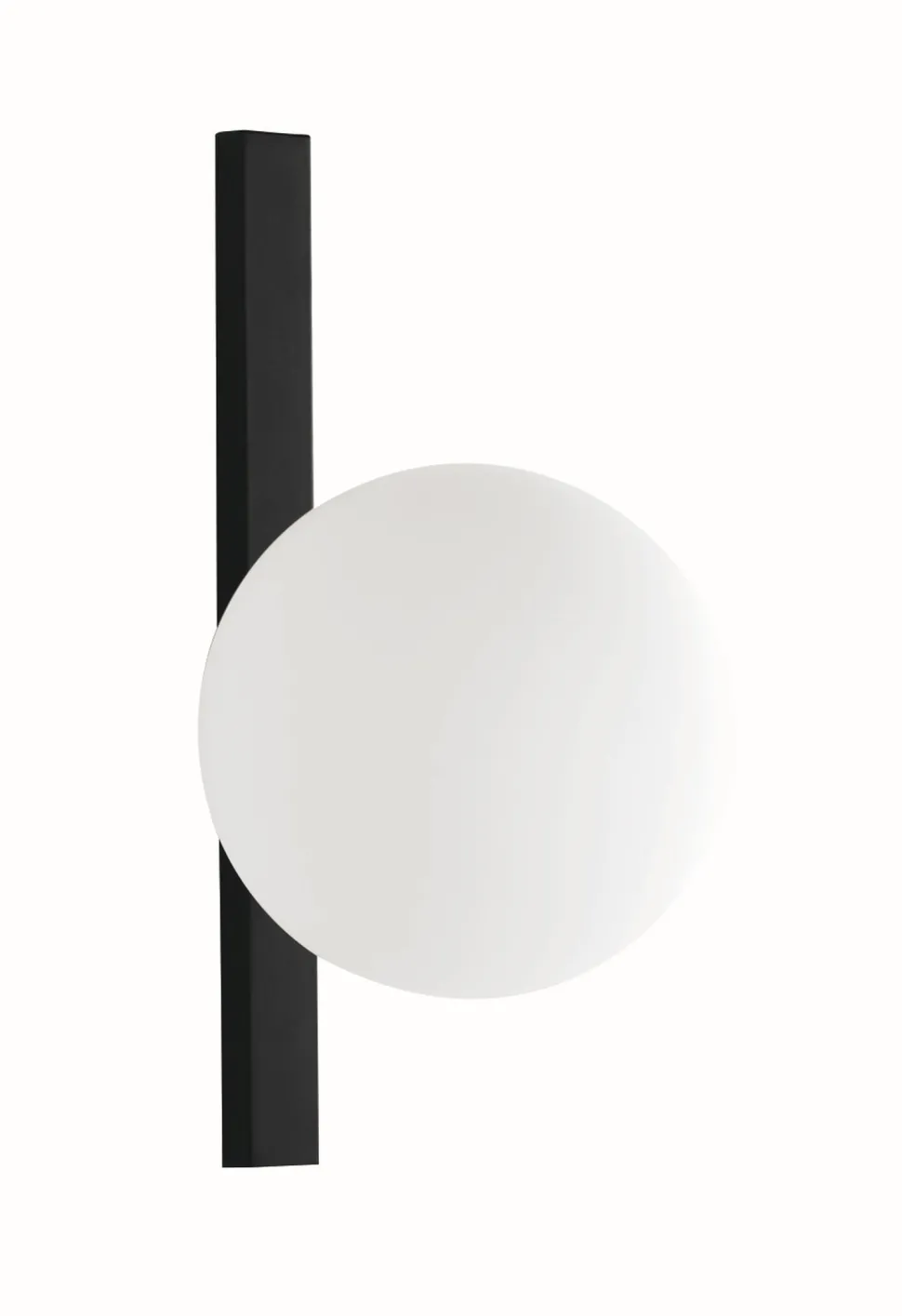 Wandlampe Schwarz Weiß Glaskugel E14 B:14 cm blendarm