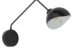 Wandlampe Schwarz Weiß Metall H:30 cm E27 stylisch