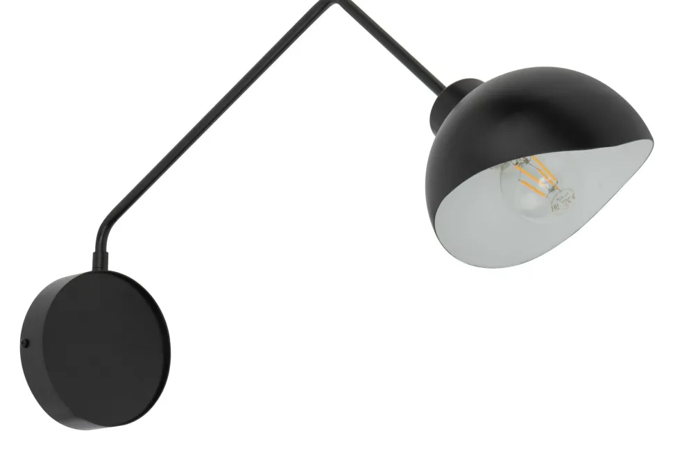 Wandlampe Schwarz Weiß Metall H:30 cm E27 stylisch