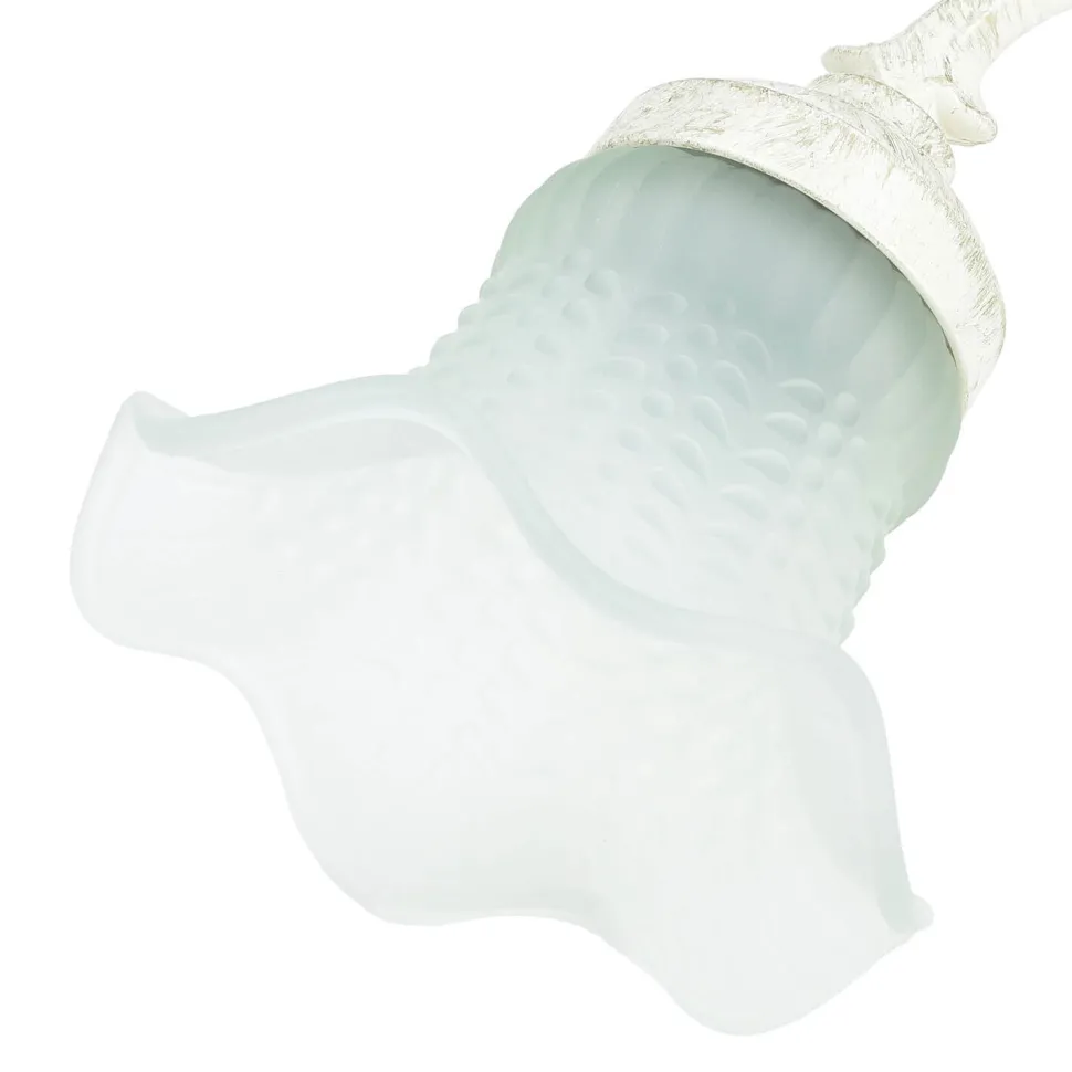 Wandlampe Shabby Chic Echt-Messing Glas floral