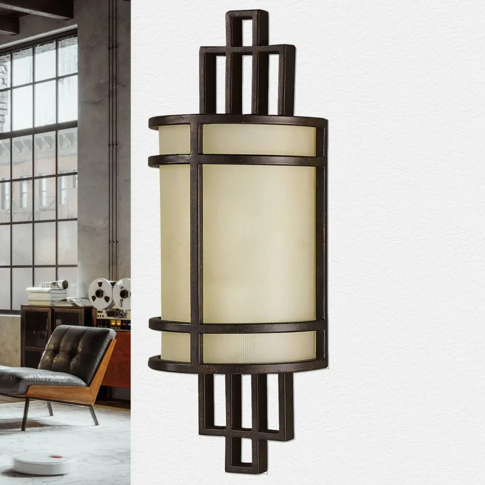 Wandlampe SHOJI Bronze Vintage Leuchte Wohnzimmer