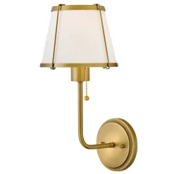 Wandlampe Stoff Metall E27 40 cm hoch mit Schalter