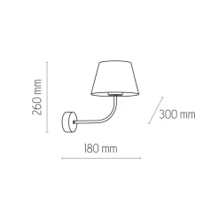 Wandlampe Stoff Metall E27 Schwarz Natur Schlafzimmer