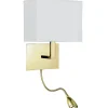Wandlampe Stoffschirm blendarm H:26 cm Lesearm flexibel