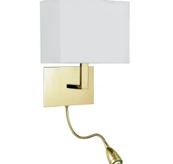 Wandlampe Stoffschirm blendarm H:26 cm Lesearm flexibel