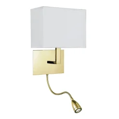 Wandlampe Stoffschirm blendarm H:26 cm Lesearm flexibel
