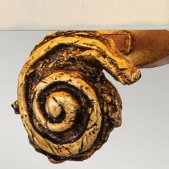 Wandlampe Stoffschirm H: 25,4 cm in Blattgold Weiß