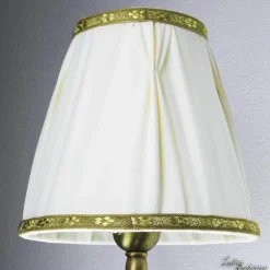 Wandlampe Stoffschirm Weiß aus Echt-Messing