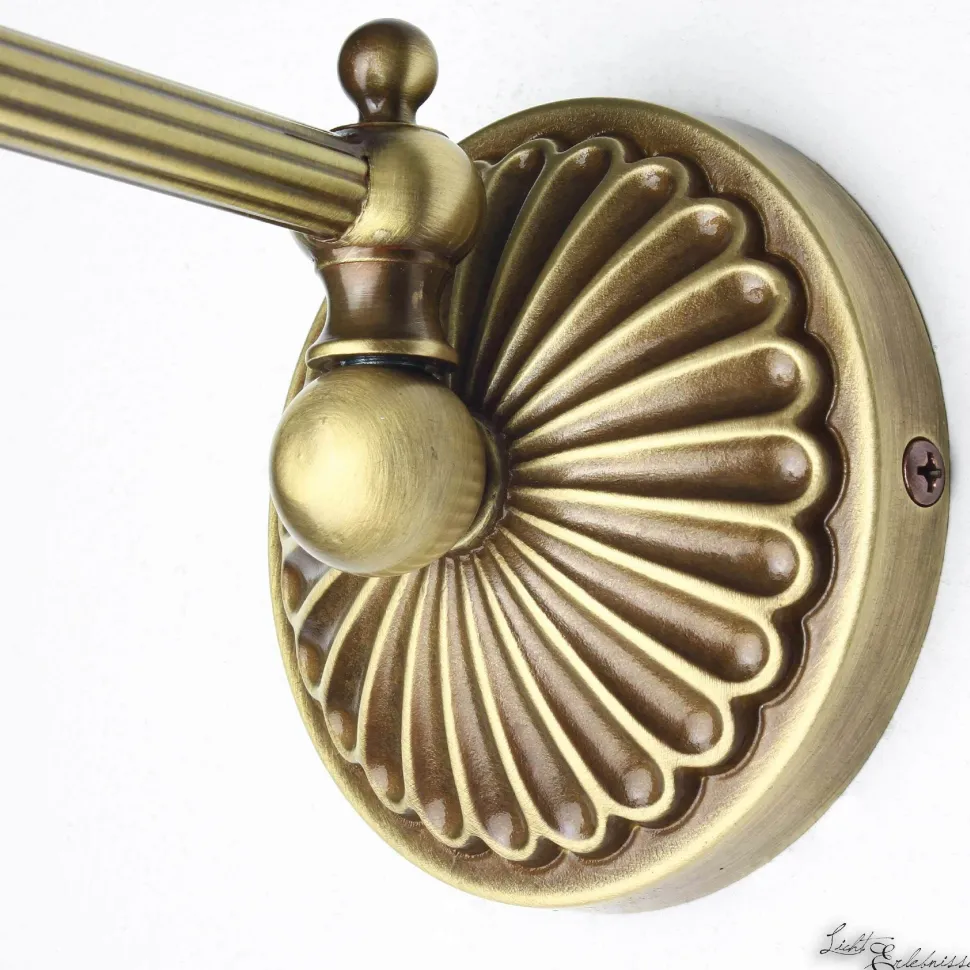 Wandlampe Stoffschirm Weiß aus Echt-Messing