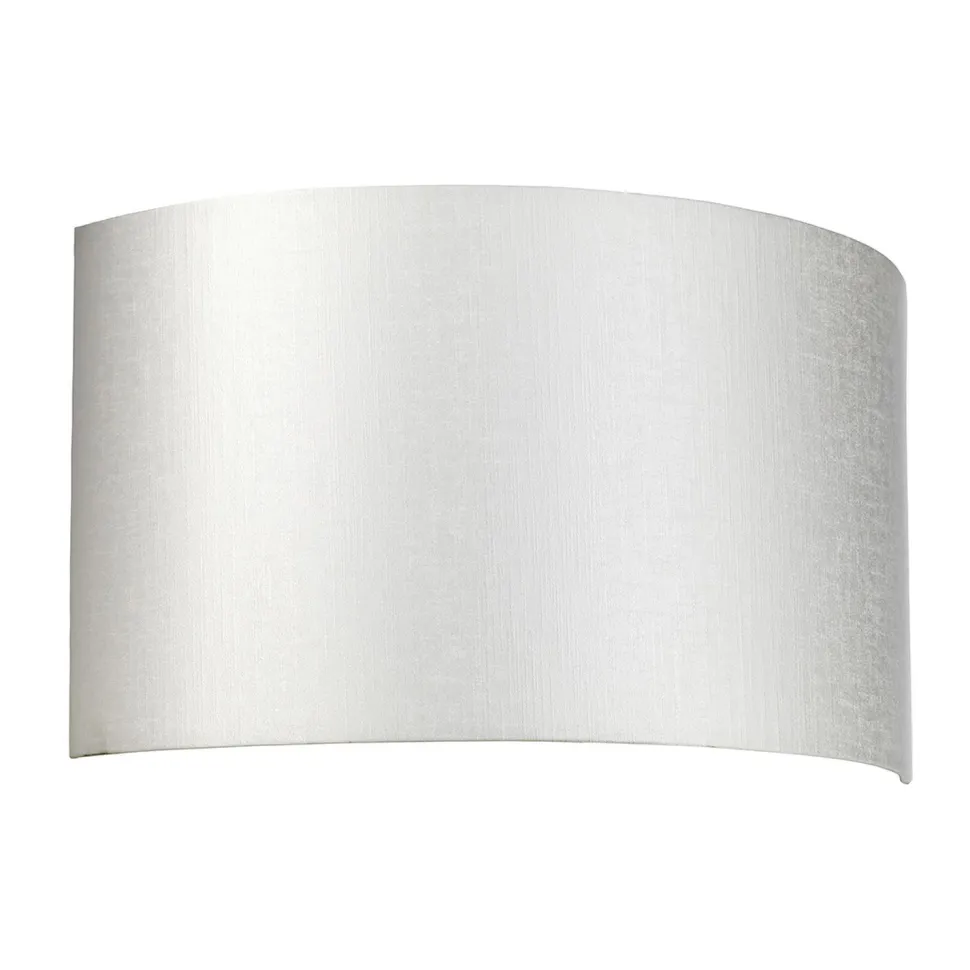 Wandlampe Up Down in Creme Chrom Stoff Kunstseide