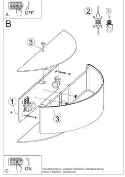Wandlampe Up Down Schwarz Stoff Glas 45 cm indirekt
