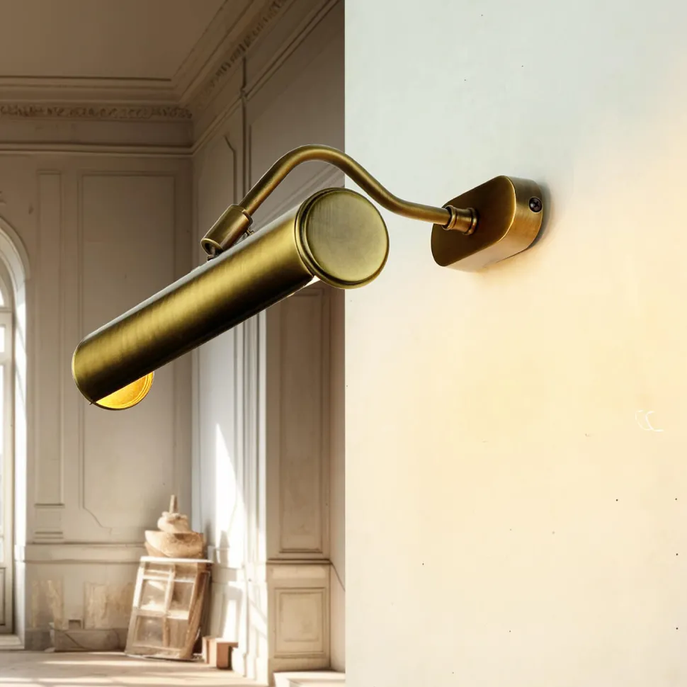 Wandlampe verstellbar Echt-Messing E14 Bilder Spiegel