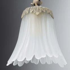 Wandlampe Weiß aus Glas und Echt-Messing