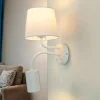 Wandlampe Weiß E27 mit Leselampe verstellbar GU10