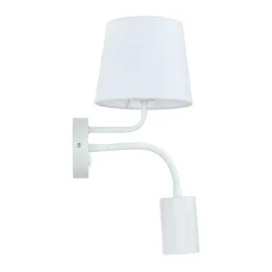 Wandlampe Weiß E27 mit Leselampe verstellbar GU10