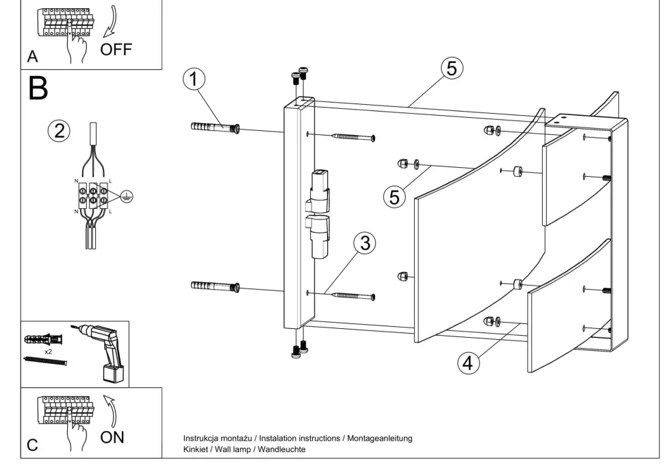 Wandlampe Weiß Glas Metall Modern 2x G9 MAGO
