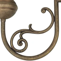 Wandlampe Weiß Glasschirm aus Echt-Messing Antik