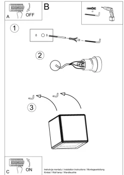 Wandlampe Weiß Keramik B: 14 cm Würfel bemalbar