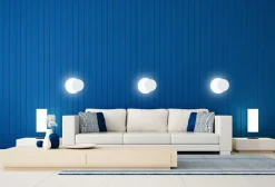 Wandlampe Weiß Metall Holz rund Skandinavisch G9