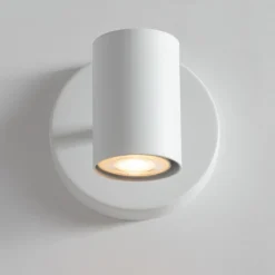 Wandlampe Weiß Metall Zylinder B:10 cm GU10 schmal