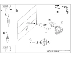 Wandlampe Weiß schwenkbar Draht Schirm E27 Retro