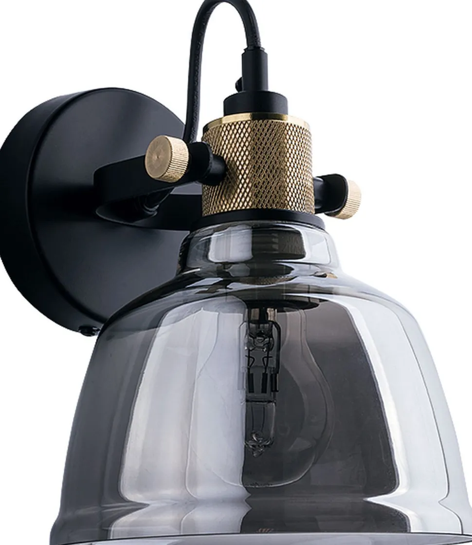 Wandlampe ZERO in Rauch Schwarz Glas Spot Lampe