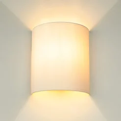 Wandleuchte ALICE in Weiß Stoff Schirm modern