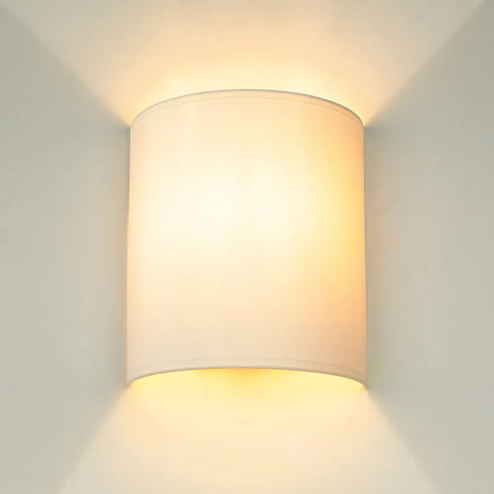 Wandleuchte ALICE in Weiß Stoff Schirm modern