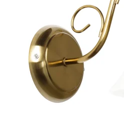 Wandleuchte ATHEN in Messing Rustikal Glasschirm