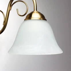 Wandleuchte ATHEN in Messing Rustikal Glasschirm