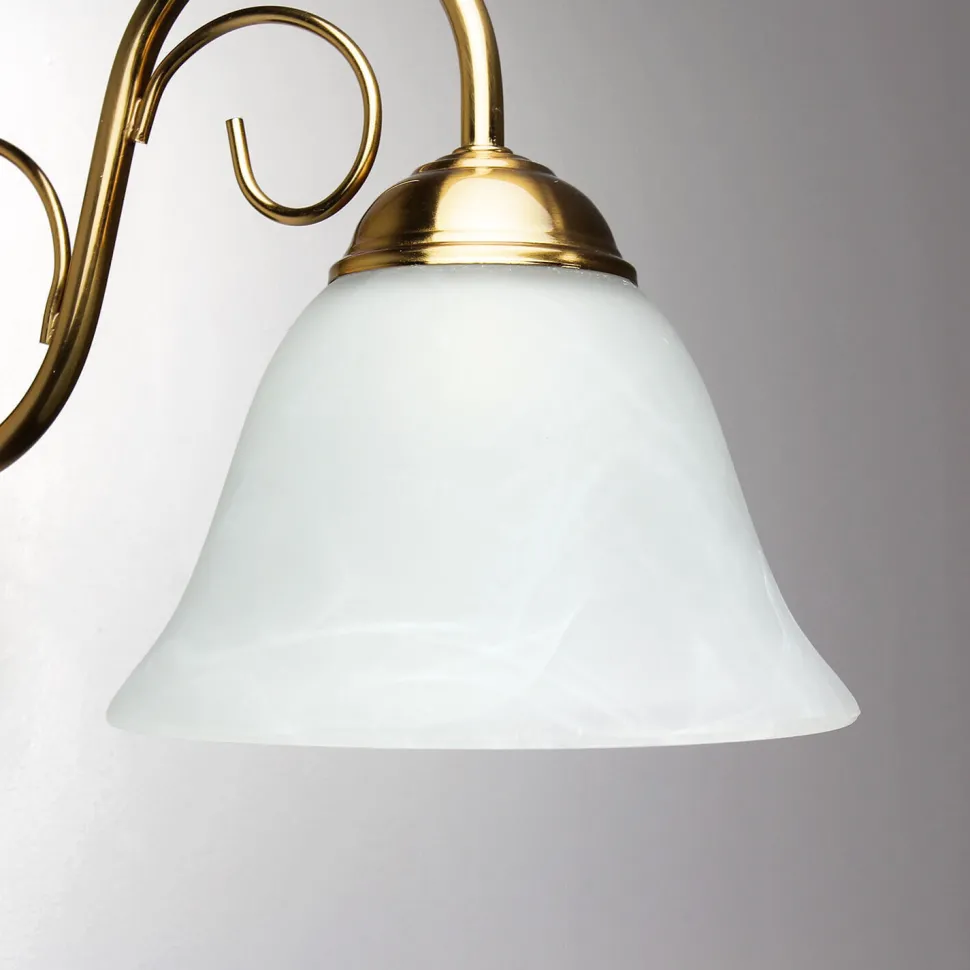 Wandleuchte ATHEN in Messing Rustikal Glasschirm