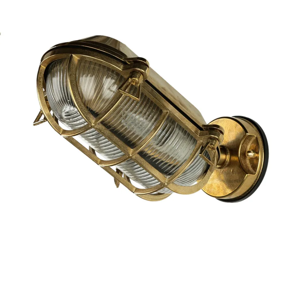 Wandleuchte Außen Messing Maritim Haus wetterfest