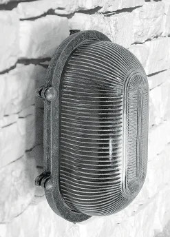 Wandleuchte außen Messing massiv Glas 26 cm breit IP64