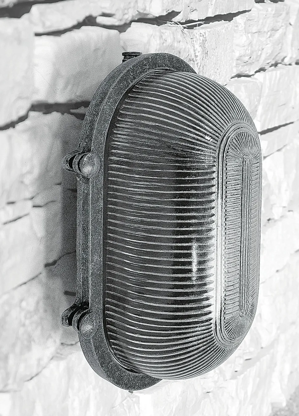 Wandleuchte außen Messing massiv Glas 26 cm breit IP64