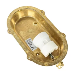 Wandleuchte Außen Terrasse Messing oval Maritim