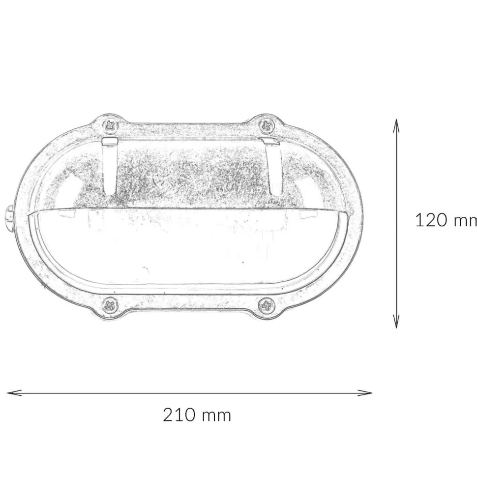 Wandleuchte Außen Terrasse Messing oval Maritim