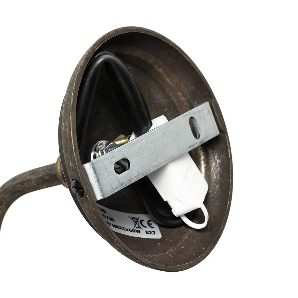 Wandleuchte aus Echt-Messing mit Stoffschirm Beige