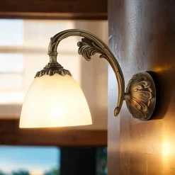 Wandleuchte aus Echt-Messing in Bronze Beatrice