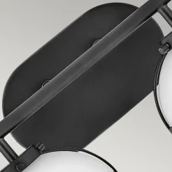 Wandleuchte Bad Metall Glas IP44 38,1 cm breit Schwarz Weiß