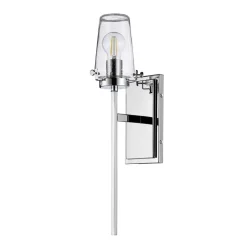 Wandleuchte Badezimmer Chrom 56 cm hoch E27 IP44