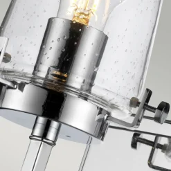 Wandleuchte Badezimmer Chrom 56 cm hoch E27 IP44