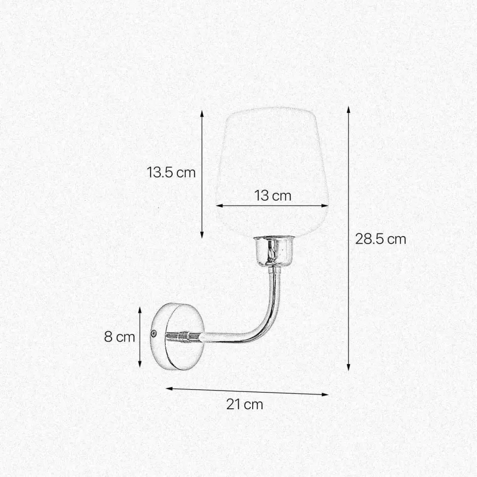 Wandleuchte Badezimmer H: 28,5 cm Messing Glas E27 TALIS