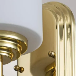 Wandleuchte Badezimmer LED G9 IP44 H: 21,6 cm Messing Weiß