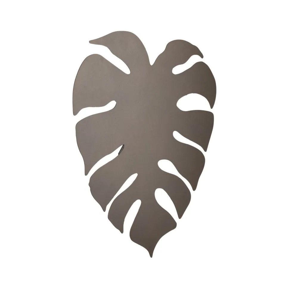 Wandleuchte Braun H: 40 cm 3x G9 Blatt indirekt Metall