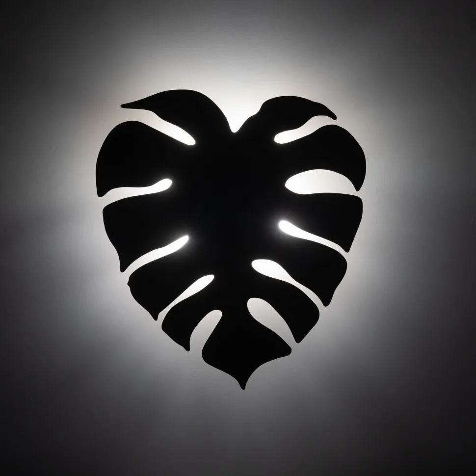 Wandleuchte Braun H: 40 cm 3x G9 Blatt indirekt Metall