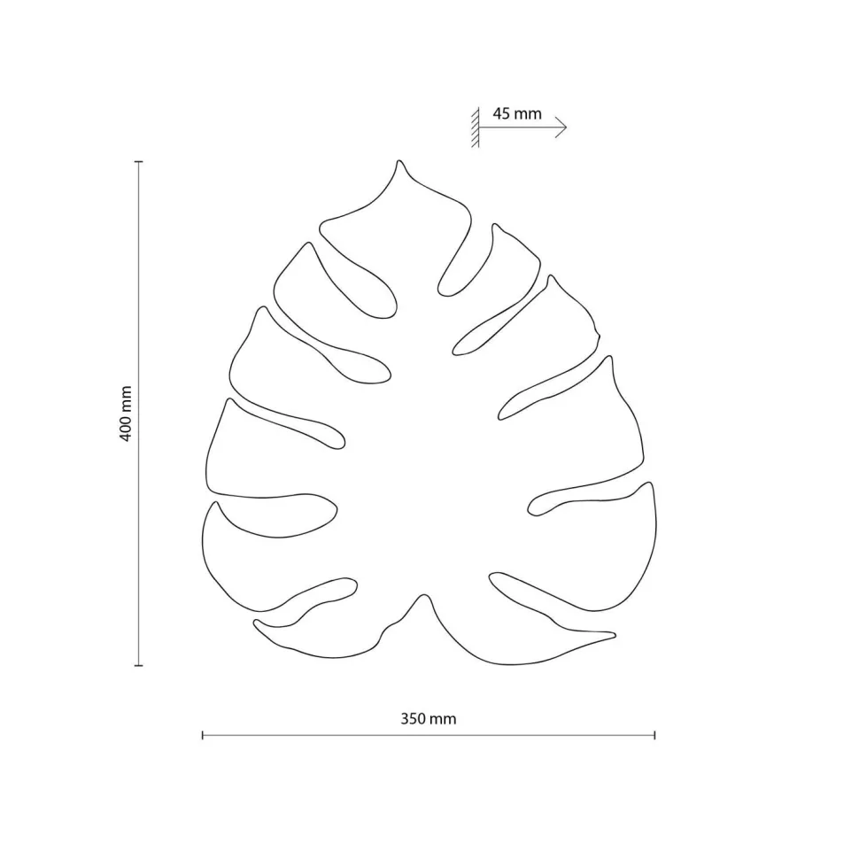Wandleuchte Braun H: 40 cm 3x G9 Blatt indirekt Metall