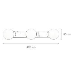 Wandleuchte BRAZOS in Chrom 3-flmg