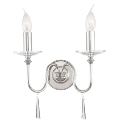 Wandleuchte CANDELA 6 in Nickel 2-flmg Wand Lampe