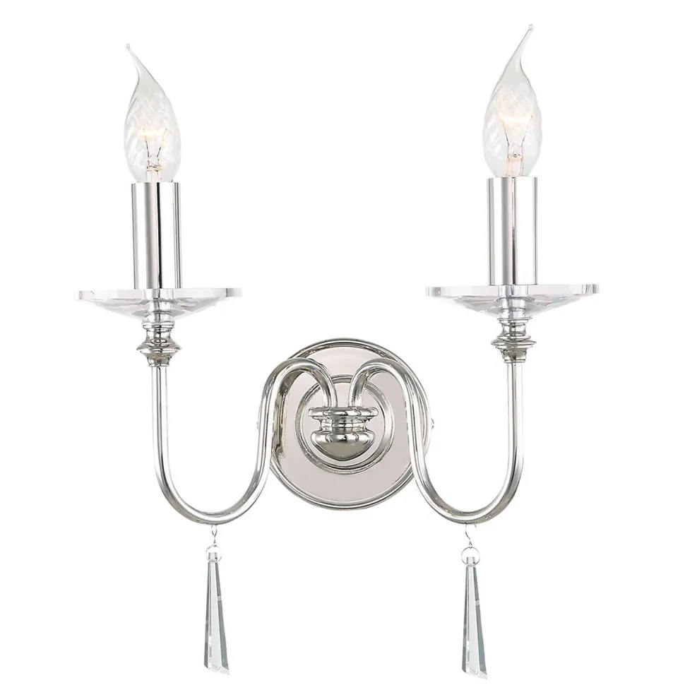 Wandleuchte CANDELA 6 in Nickel 2-flmg Wand Lampe